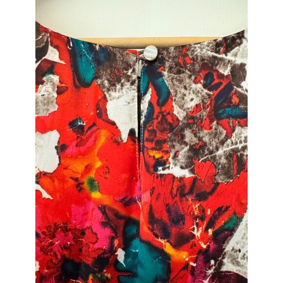 Kasper Plus Printed Satin Sleeveless Top Women's Scoop Neck Colorful Blouse 3X - Picture 6 of 7